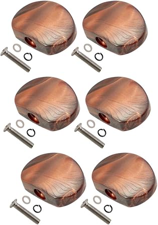 perfk 6本ギターチューニングペグチューナー マシンヘッドノブオーバルシェイプコーヒー - コーヒー色2, 23.5x15mm