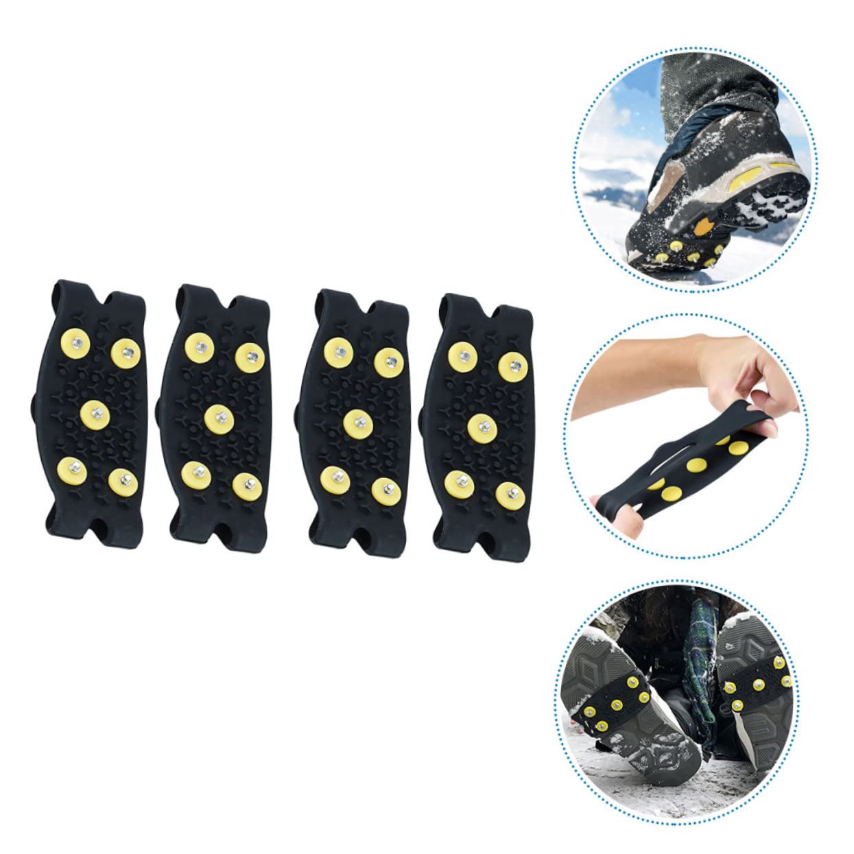 Healvian Crampons à Neige Antidérapants pour Chaussures et Bottes, 2 Paires