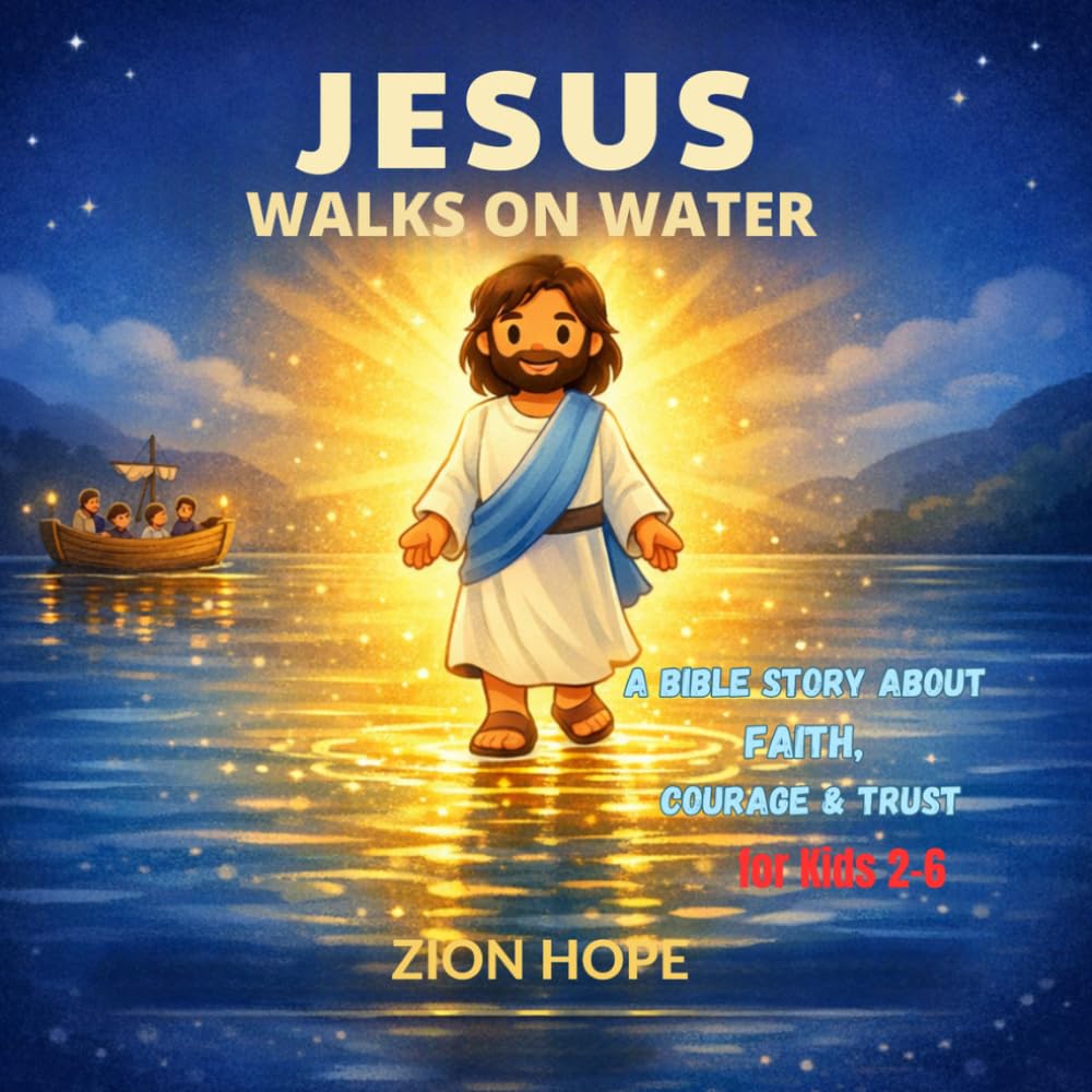 JESUS WALKS ON WATER: Bible Story About Faith, Courage & Trust for Kids 2-6