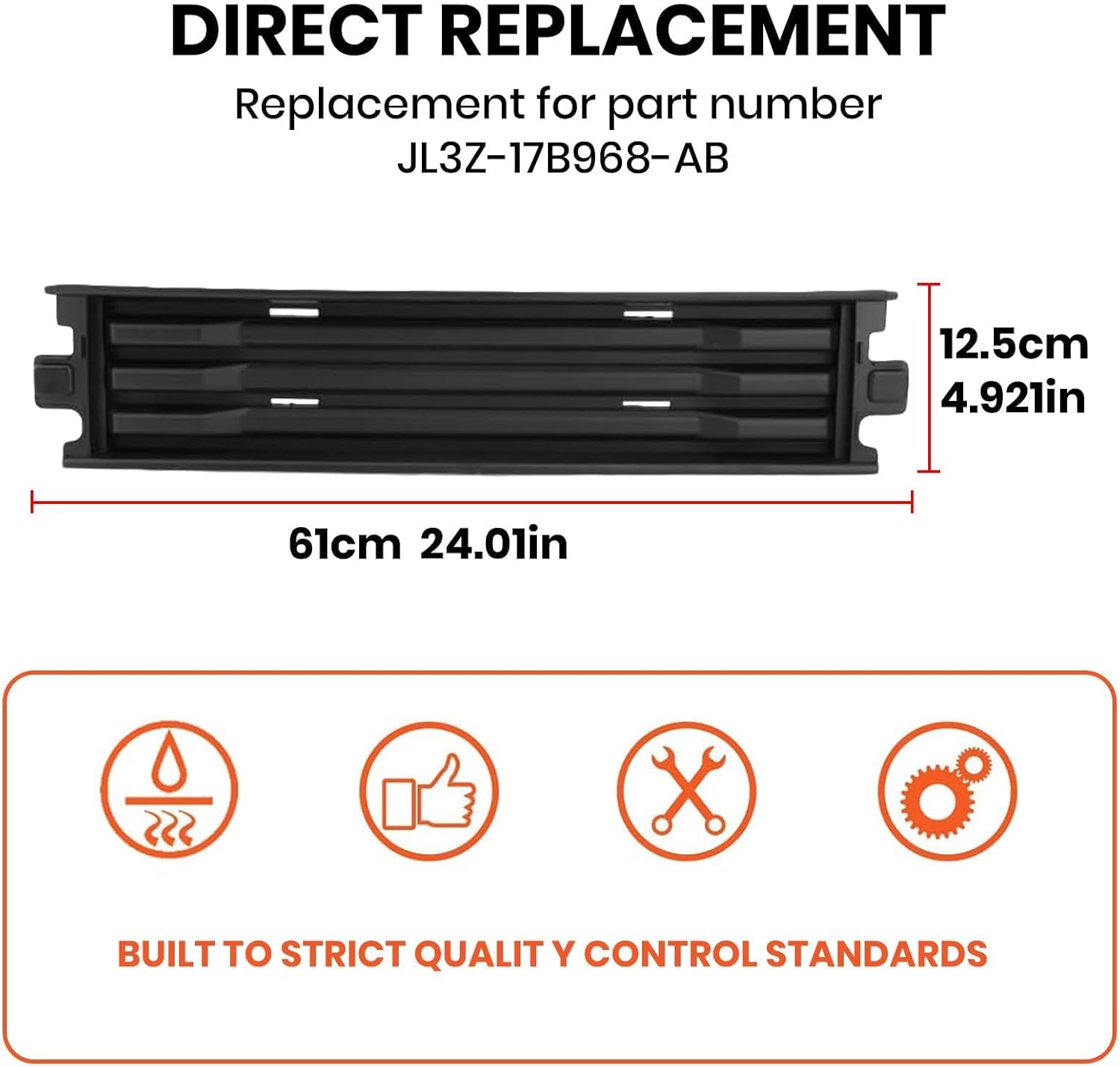 Front Bumper Trim Compatible with Ford F-150 2018 2019 2020 Lower Grille OEM JL3Z-17B968-AB
