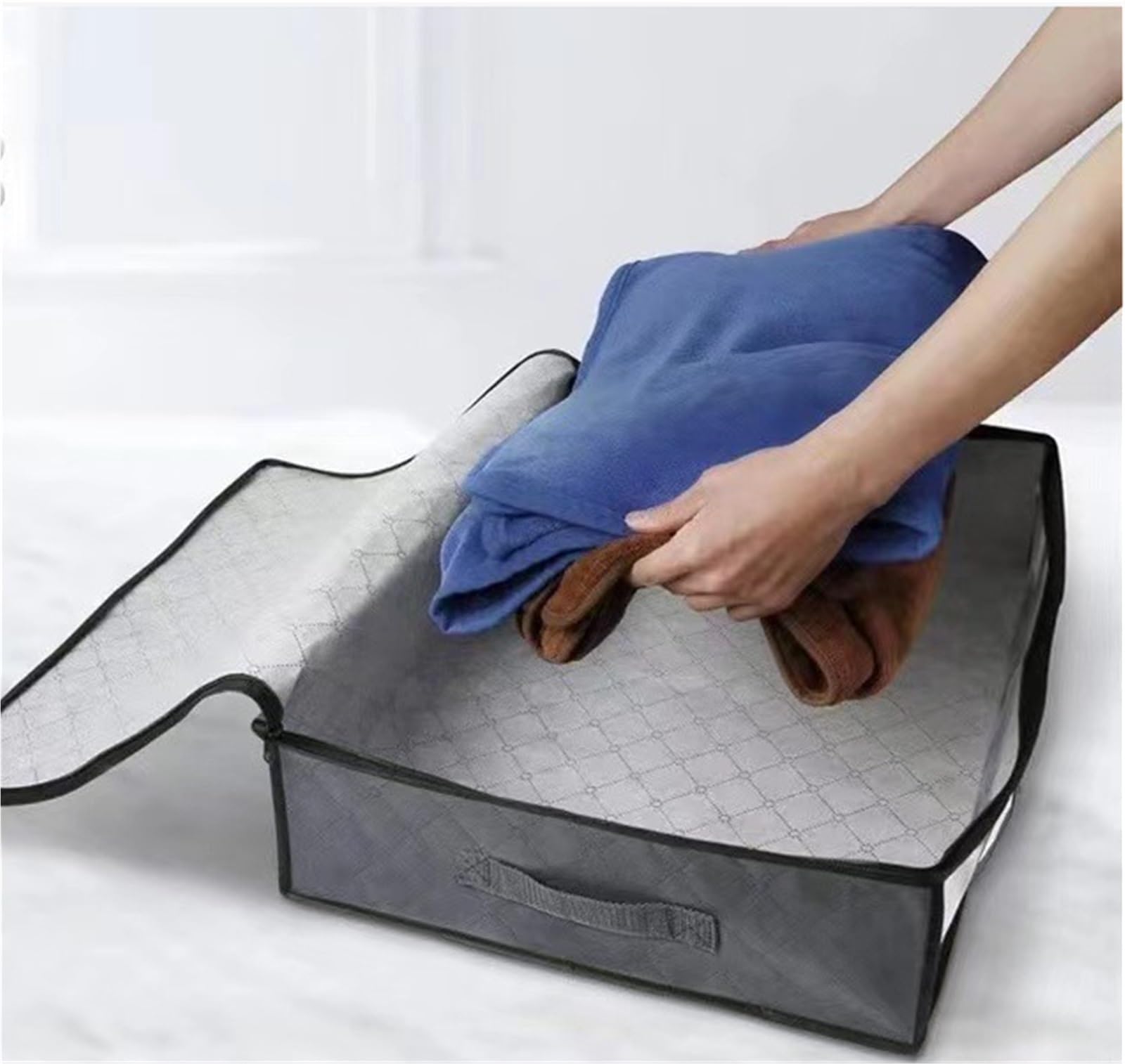 Bolsas Almacenaje Ropa La Caja De Almacenamiento Plegable Debajo De La Cama Es Adecuada For Guardar Edredones Y Ropa. Organizador Armario para Edredones(Black)