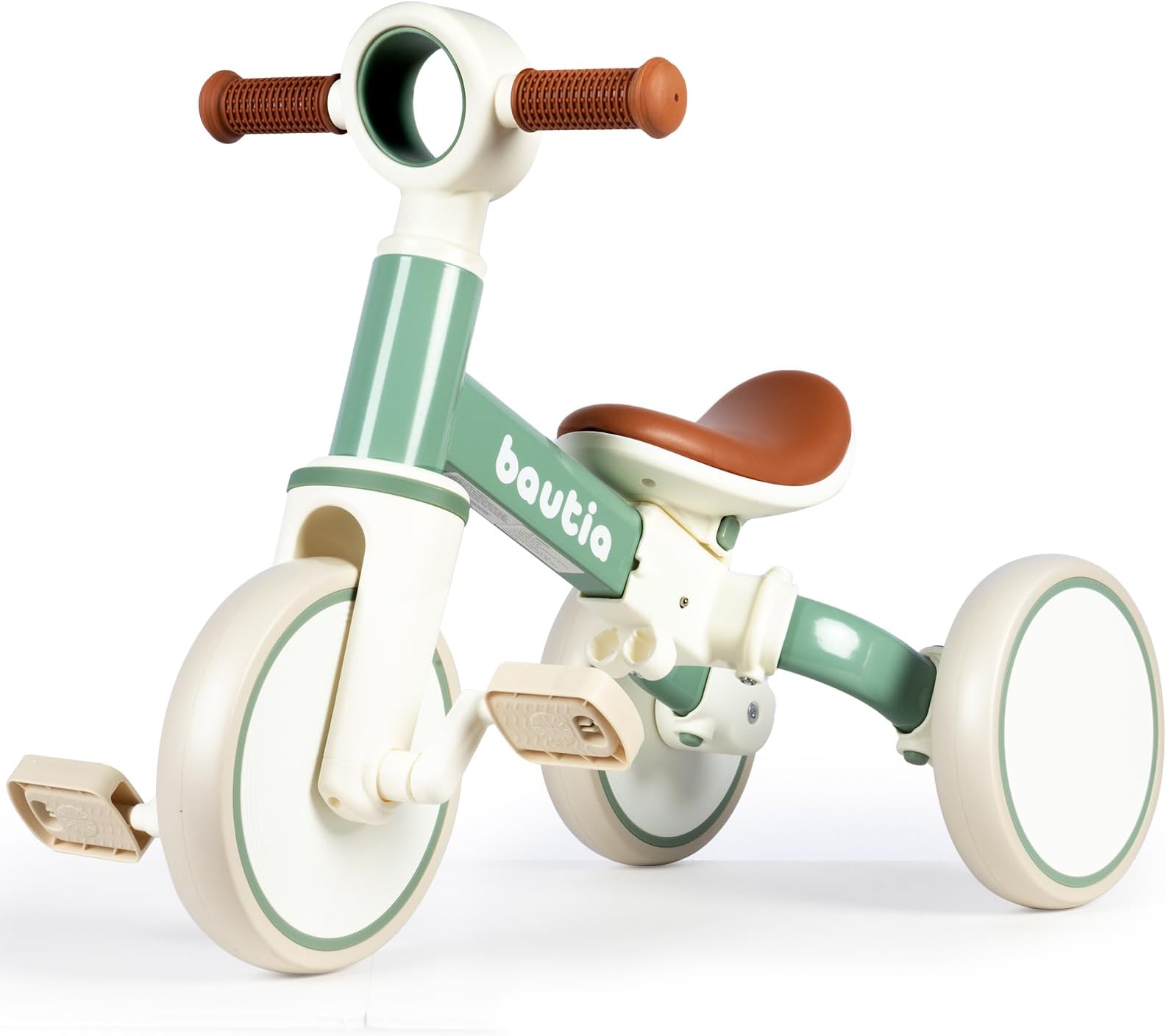 Bautia Baby Balance Bike 1 2 Year Old Boy Girl, 3 Wheels Tricycle for Toddlers 1-4, 4 in 1 Kids Bicycle Ride on Toy with Removable Pedals