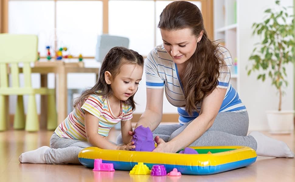 Image of ASTIKAYA Megic Sand 500 Grams for Kids - Smooth Non-Sticky Muliticolor Sand for Indoor Beach Fun and Relaxation(Multi Color 500 GM ONLY Clay)