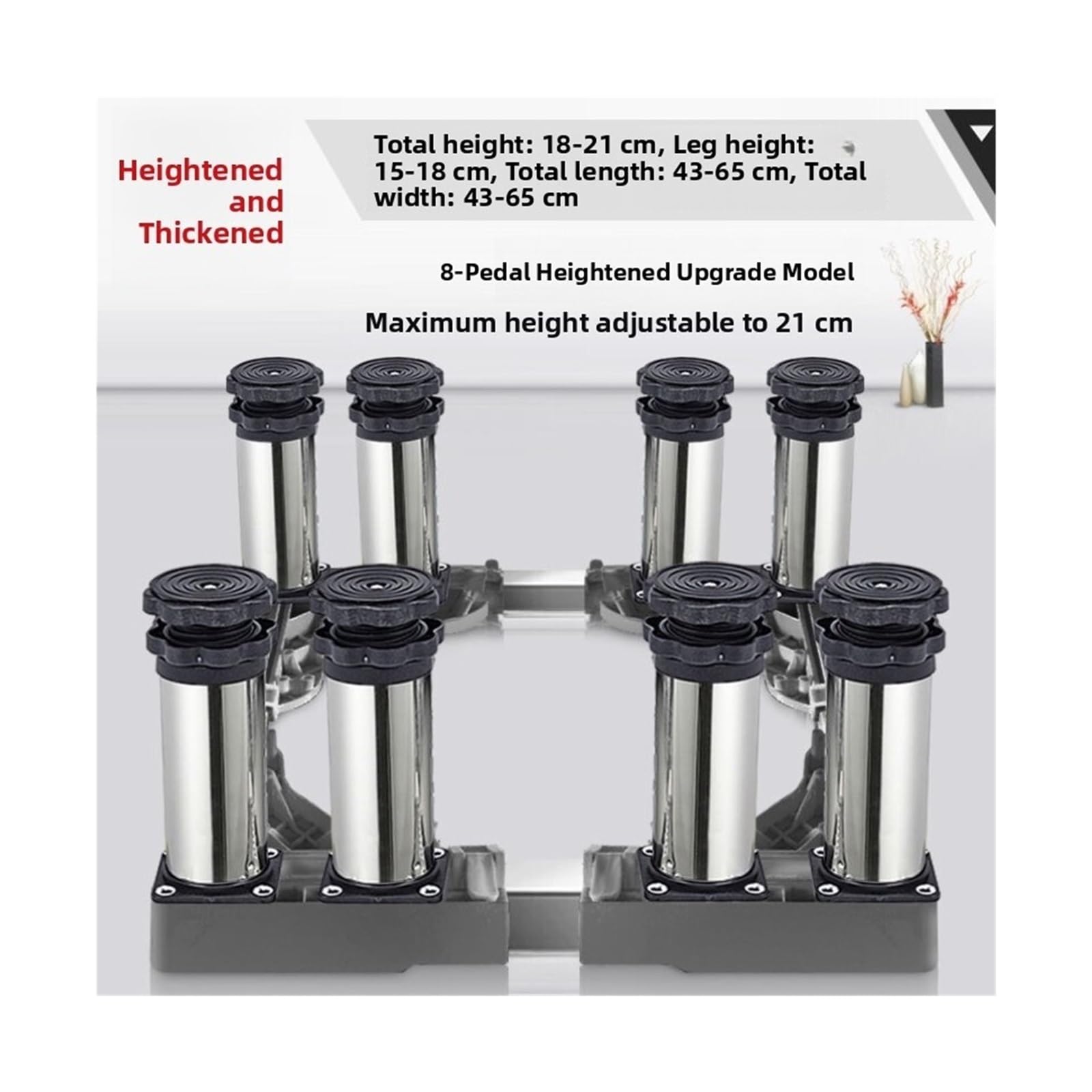 Soporte for Lavadora De Altura Ajustable, Base Universal for Patas Móviles, Soporte for Aire Acondicionado, Almohadilla Antideslizante for El Hogar(12-leg [height 13-16cm])