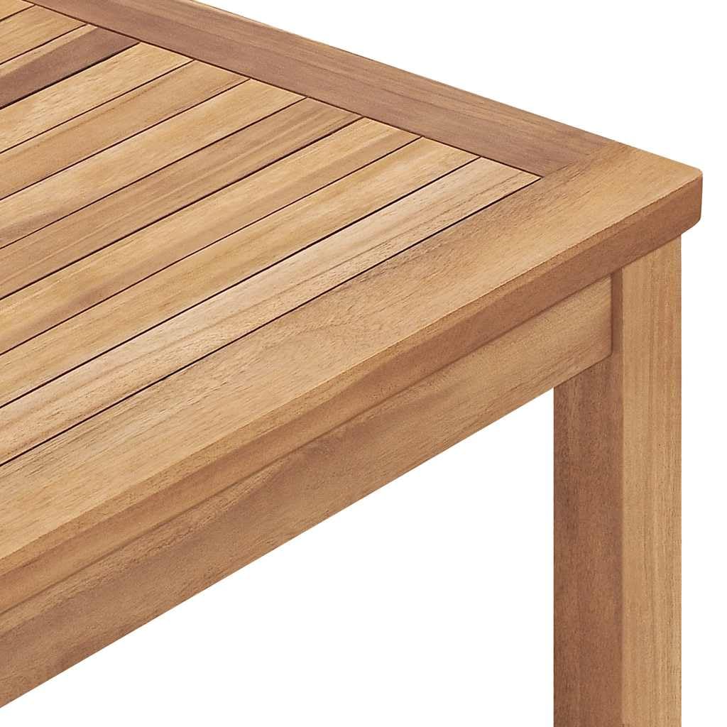 Tavolo da pranzo da giardino in legno di teak massiccio, 160 x 80 x 77 cm, finemente levigato con finitura a base d'acqua, per terrazza, balcone, veranda, esterni e sala da pranzo