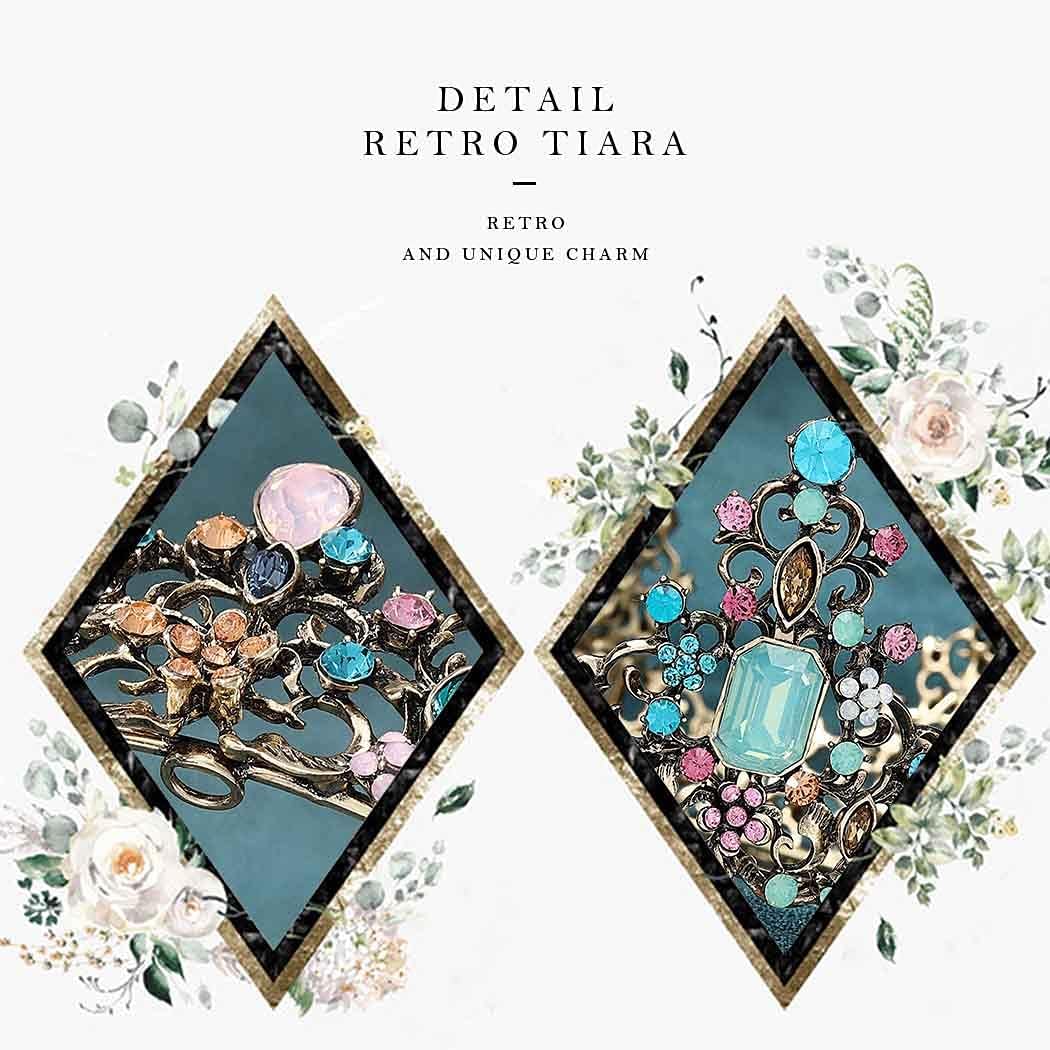 Yean Baroque Rhinestone Crowns and Tiaras Gold Bridal Queen Crown Crystal Wedding Tiara Crown for Women - Image 6