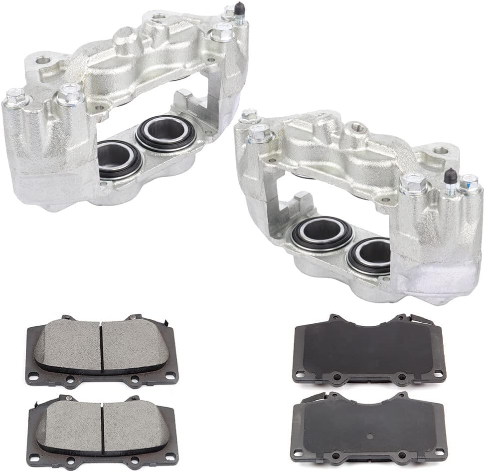 Ineedup Front Left & Right Disc Brake Calipers Assembly and Ceramic Pads 19-2984 19-2985 D976 For Toyota 4Runner 2003-2009 For Toyota Tacoma 2005-2017 (6PCS)
