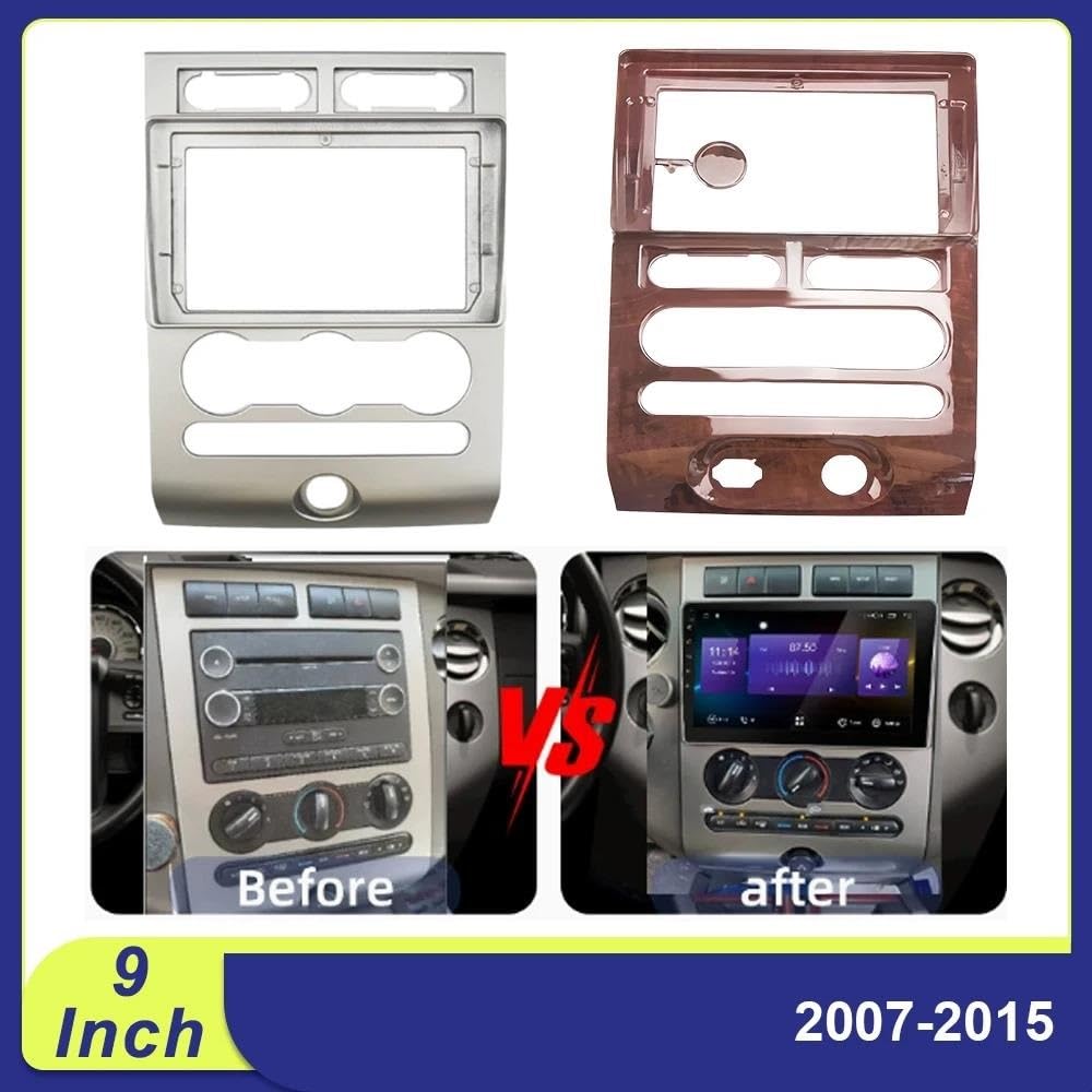 Cadre de façade d'autoradio Cadre De Voiture 9 Pouces Pour Expedition 2007–2015 2din Adaptateur Fascia Panneau Montage Tableau Bord Radio Android Cadre Façade | AT AC Frame