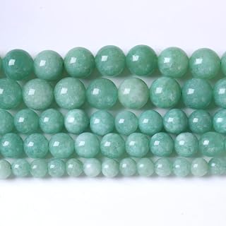 6mm 60pcs Natural Green Burmese Jades Beads for Jewelry Making Round Loose Spacer Crystal Energy Healing Power Stone Beads DIY Bracelet Necklace Accessories (Burmese Jade, 6mm)