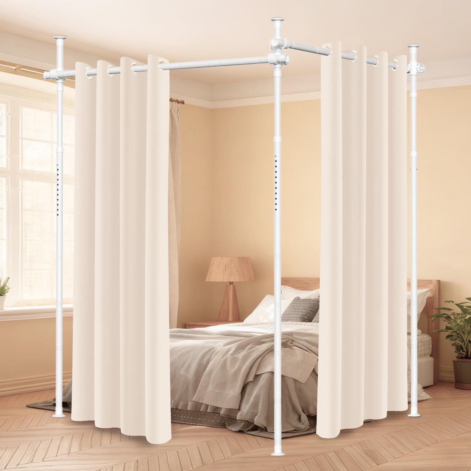 Separador de habitaciones sin taladrar, ancho 70-355 cm x alto 122-305 cm, sin cortina