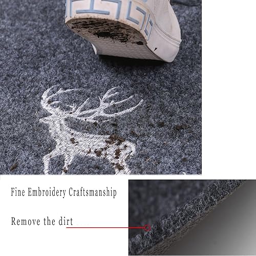 Miniatura 7 de Audacity - Tapete divertido para puerta de exterior, color negro, para Entrace, parte trasera de goma, antideslizante, de bienvenida, bordado, para