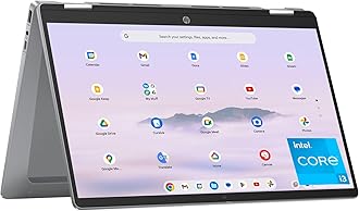 HP Chromebook Plus x360 14 inch Laptop, FHD Touchscreen, Intel Core i3-N305, 8 GB RAM, 128 GB UFS, Intel UHD Graphics, Chrome OS, 14b-cd0010nr (2024)