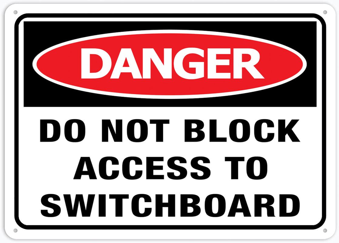 Do Not Block Access To Switchboard Aluminum Metal Sign 12"x8" Premium Aluminum Sun-Proof Rust-Free For Home/Yard Use
