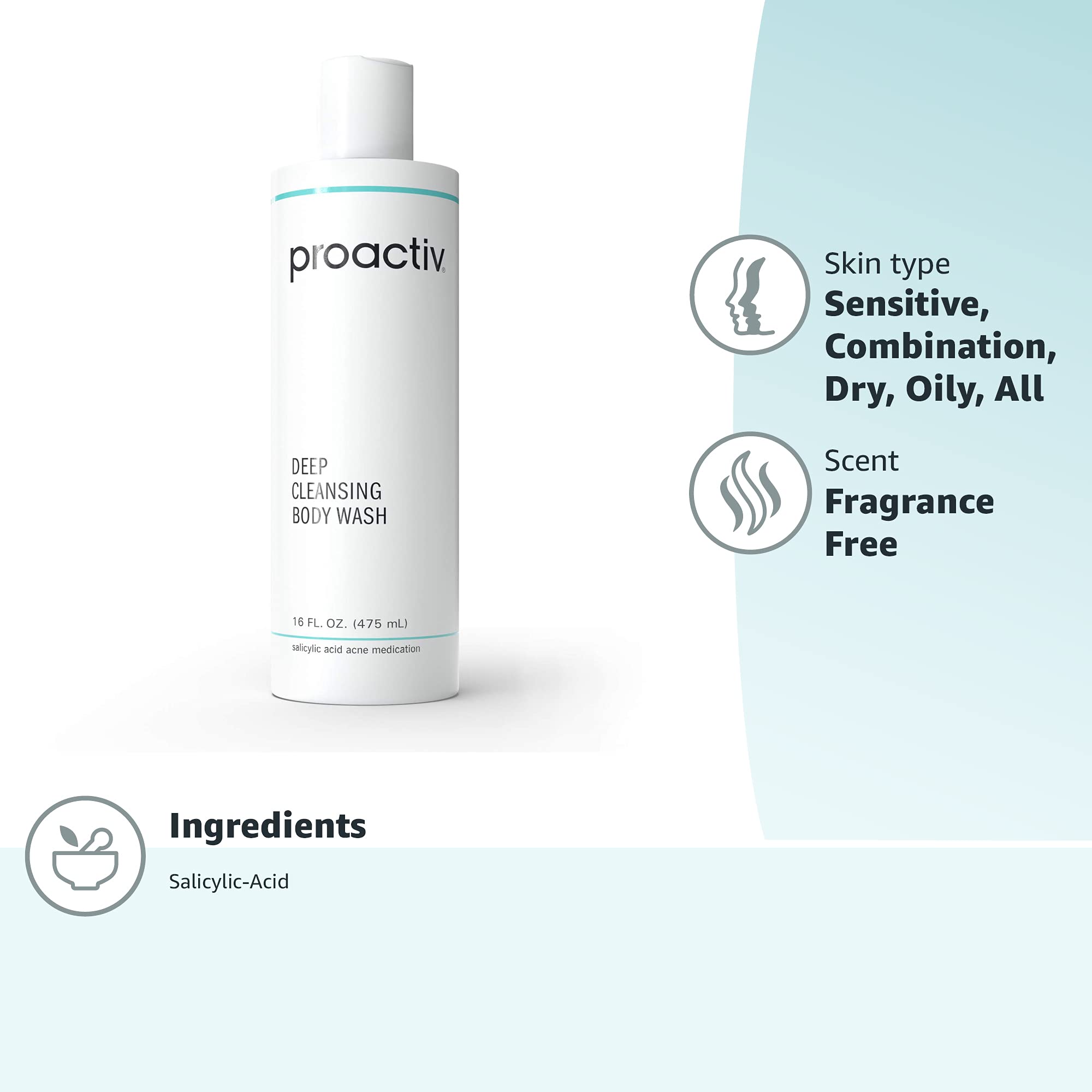 Proactiv Deep Cleansing Acne Body Wash Medicated Salicylic Acid Cleanser and Exfoliating Body