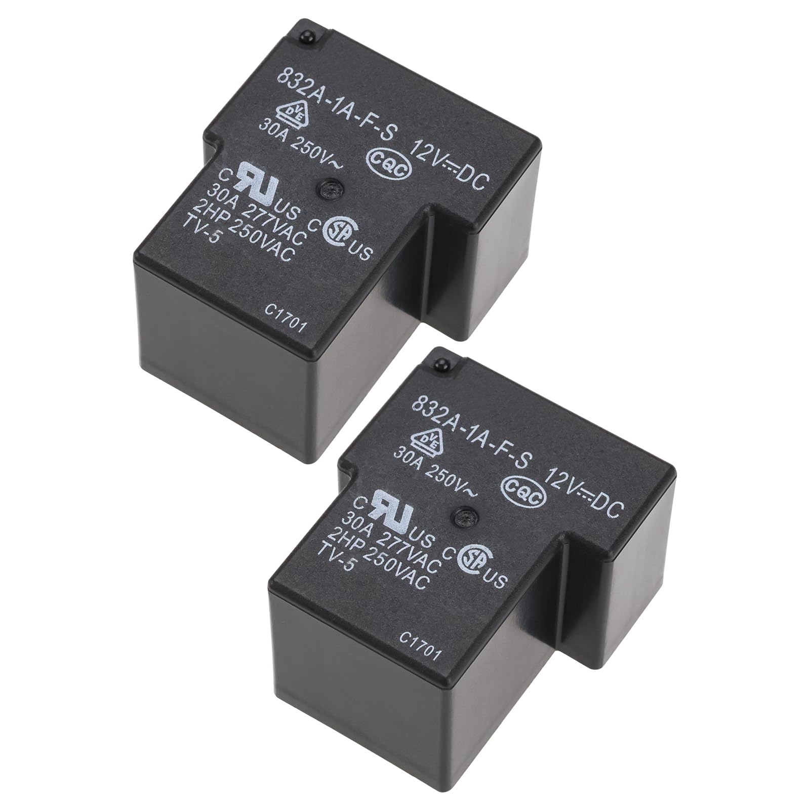 OTOTEC2 Pcs 832A-1A-F-S 12VDC 30A 4 Pins Power Relais PCB General Purpose Power Relays SPST Circuits for MCU Control, Industrial Sector, PLC Control, Smart Home Control