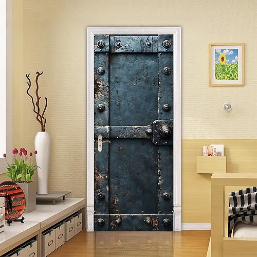 Miniatura 34 de Adhesivos 3D para puerta, murales para despegar y pegar, puerta de madera, papel tapiz autoadhesivo, extraíble, PVC, impermeable, póster