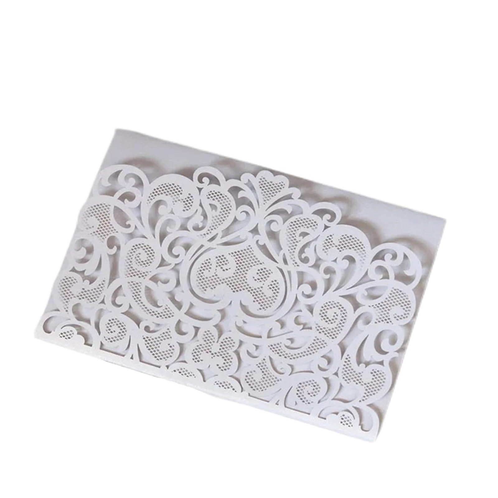 25/50 pezzi Laser Cut Invito a nozze Trifold Business Lace Biglietti di auguri Matrimonio Compleanno Festa Regalo Forniture(Red,50pcs)