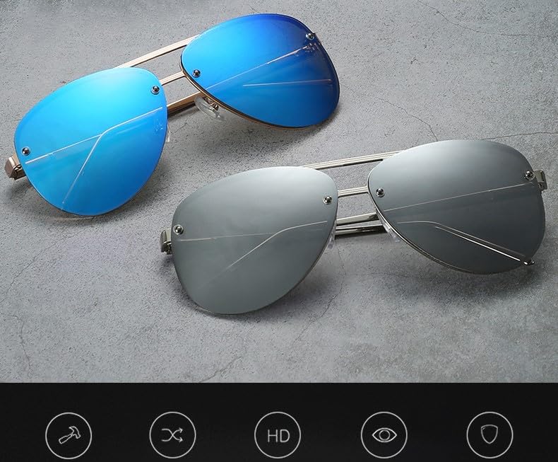 Image of Retro Polarized Aviator Sunglasses for Men Women Stylish | Metal frame with UV400 Protection | Spring Hinges Anti Glare Shatter Resistant Lightweight Goggles for Driving