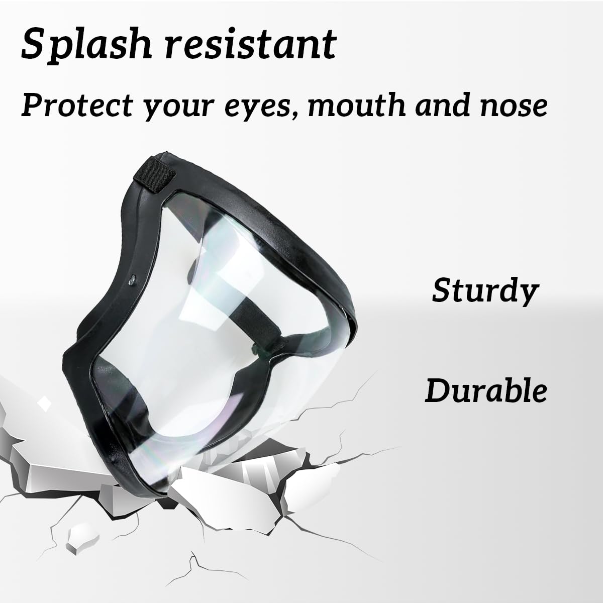 Bojueshaw Anti-Fog Full Face Shield with Adjustable Strap,Reusable HD Clear Protective Visor for Adults,Universal Face Mask for Work,Outdoor & Daily Use(Black) - Image 3