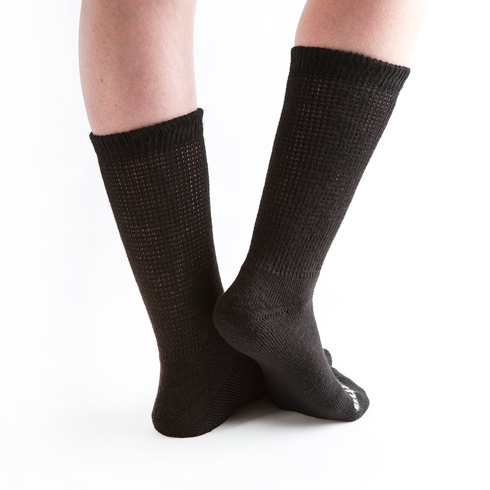 Doc Ortho – Ultra suave Loose Fit diabéticos Calcetines, 3 pares, negro, 10-13
