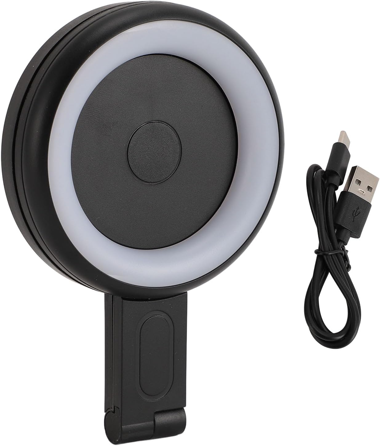 Phone LED Fill Light with 3 Color Modes, High Brightness Selfie Light, 180° Adjustable Magnetic Ring Light with USB Charging and Long Battery Life for Smartphones Tablets