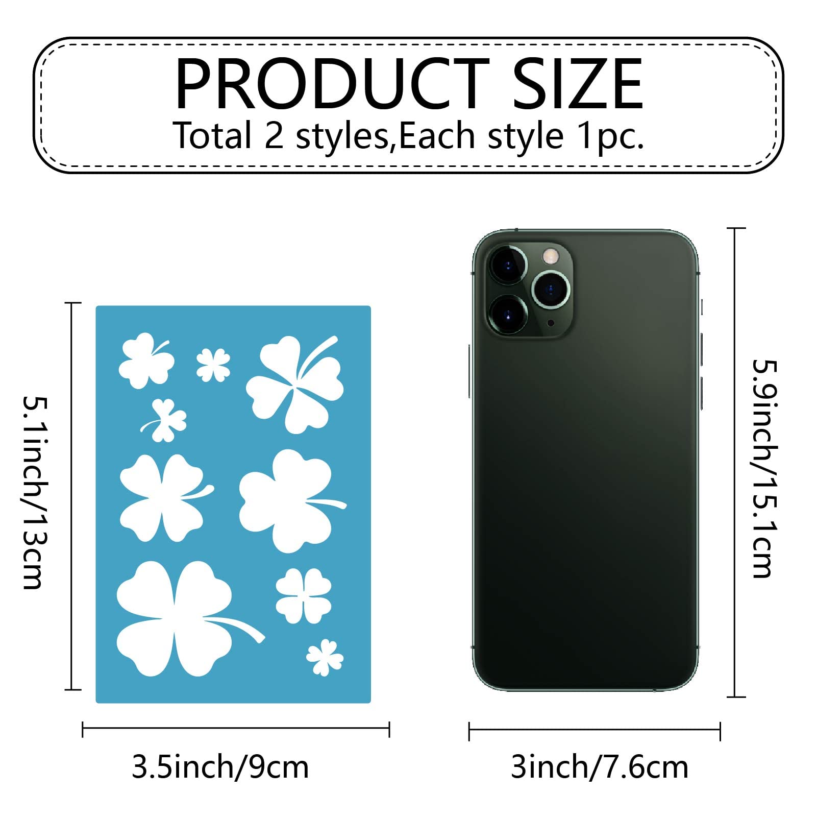 GORGECRAFT 2 Styles Patrick's Day Jewelry Shape Template Irish Shamrock Clover Reusable Leather Earrings Making Acrylic Cutouts Cutting Stencil for Necklace Jewelry Making DIY Crafts 5.12x3.54 Inch - Image 2