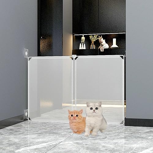 Miniatura 4 de Ricjurzzty Valla de seguridad portátil para puerta de gato para escaleras, para diferentes ocasiones, interioresexteriores, fácil de instalar (4