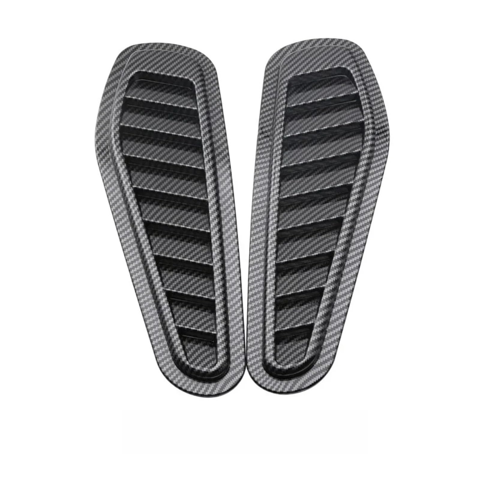 Adesivo Strisce Cofano e Tetto Auto 2 pezzi di motori universali Porta ventilazione cofano motore Auto Accessori modifica della decorazione presa d'aria finta(Carbon fibre)