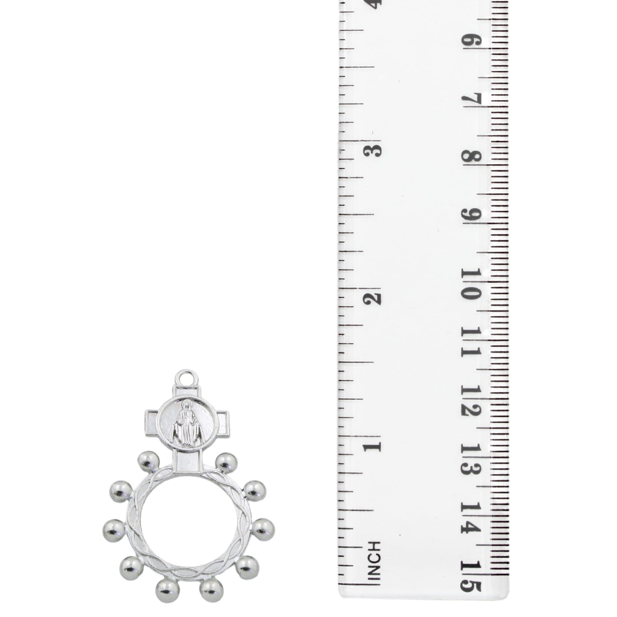 Venerare Crucifix Rosary Ring | Metal Prayer Ring With Our Lady Of Grace, Pack Of 1, Made In Italy - View #8