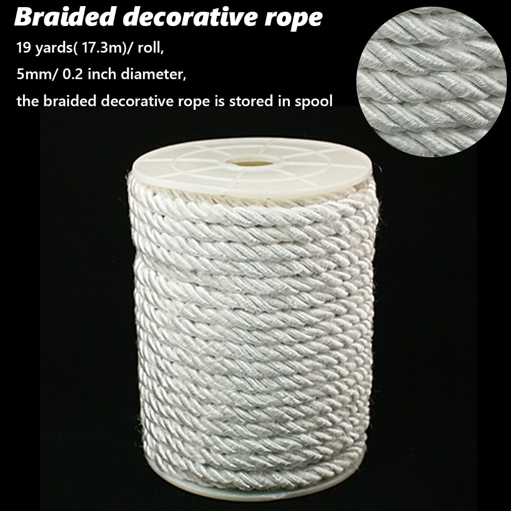 CABODYALS 17.3M 5mm Corda Decorativa Intrecciata Rossa