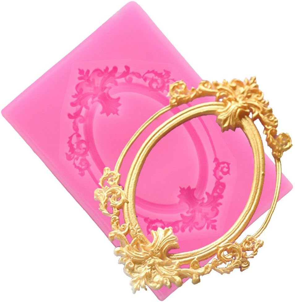 Victorian Double Mirror Frame Filigree Scroll Fondant & Gumpaste Mold, Mat Used for Sugarcraft, Sugarlace, Candy, Cookie & Sugar Lace