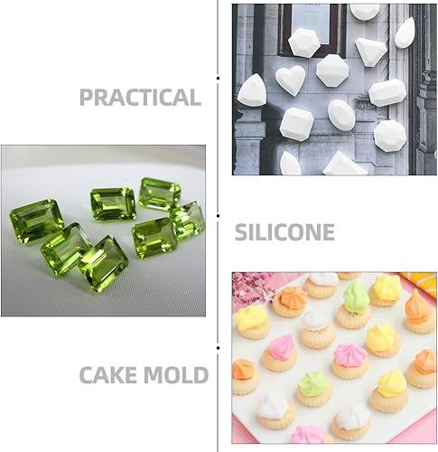 Miniatura 4 de Hemoton 3 moldes de silicona para decoración de pasteles, resina de arcilla polimérica, piedras preciosas epoxi, moldes de silicona para hornear