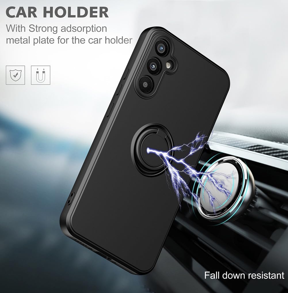 Compatible with Gabb Phone 4 Pro Phone Case with Screen Protector,for Samsung Galaxy A15 Case Ring Kickstand Slim Soft Silicone with Full Camera Protection Shockproof Cover for Bark Phone A15 Purple image 3