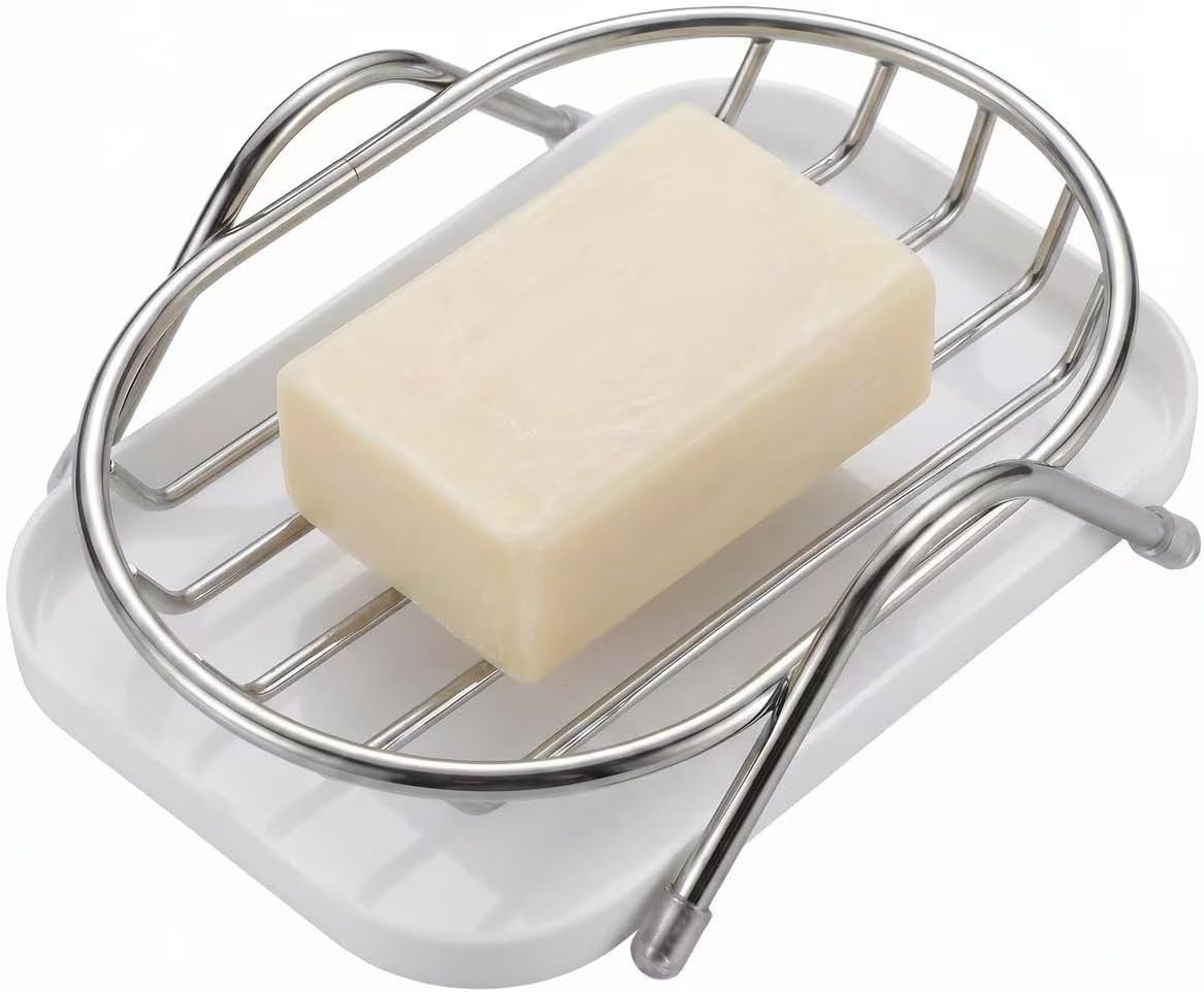 Soap Dish for Shower Bar Soap Holder Self-Draining Shower & Kitchen Sink Organizer