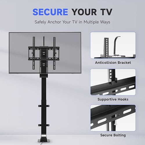 Miniatura 5 de CO-Z Elevador de TV motorizado para televisores de 32 a 57 pulgadas de hasta 165 libras y VESA de 400 x 400 pulgadas, soporte de TV de altura