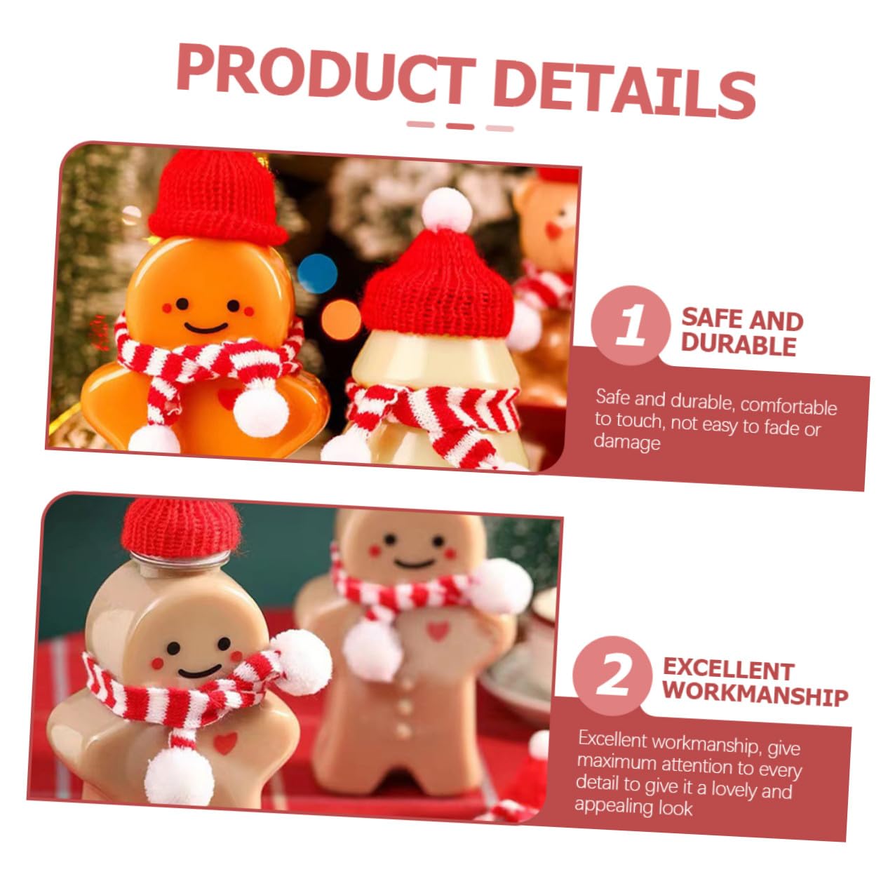 100 Pièces Mini Bonnets de Noël Tricotés et Écharpes Décoratives pour Bouteilles Tasses et Bricolage DIY Fête de Noël