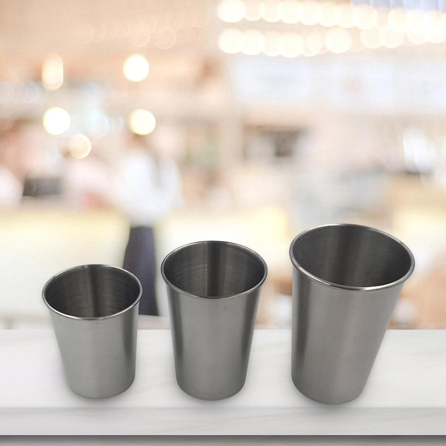 Set of 10 Thermal Cups Functional Beer Cups Stainless Steel Tumblers for Beer Lover and Enthusiasts Metal Water Cup