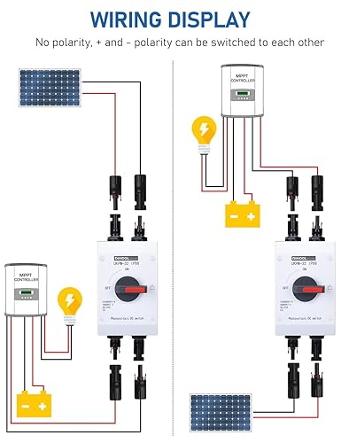 Miniatura 5 de DIHOOL Interruptor de desconexión solar de 32 amperios DC1200V aislador con carcasa impermeable IP66 para paneles solares, baterías, vehículos