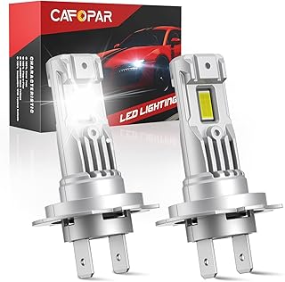 H7 LED Headlight Bulb Mini Size, No Adapter Required Easy Install, 1:1 Design, Non-polarity, 80W H7 LED Bulb 6500K White with Fan for High and Low Beam Fog Lights 80W Halogen Replacement Bulb