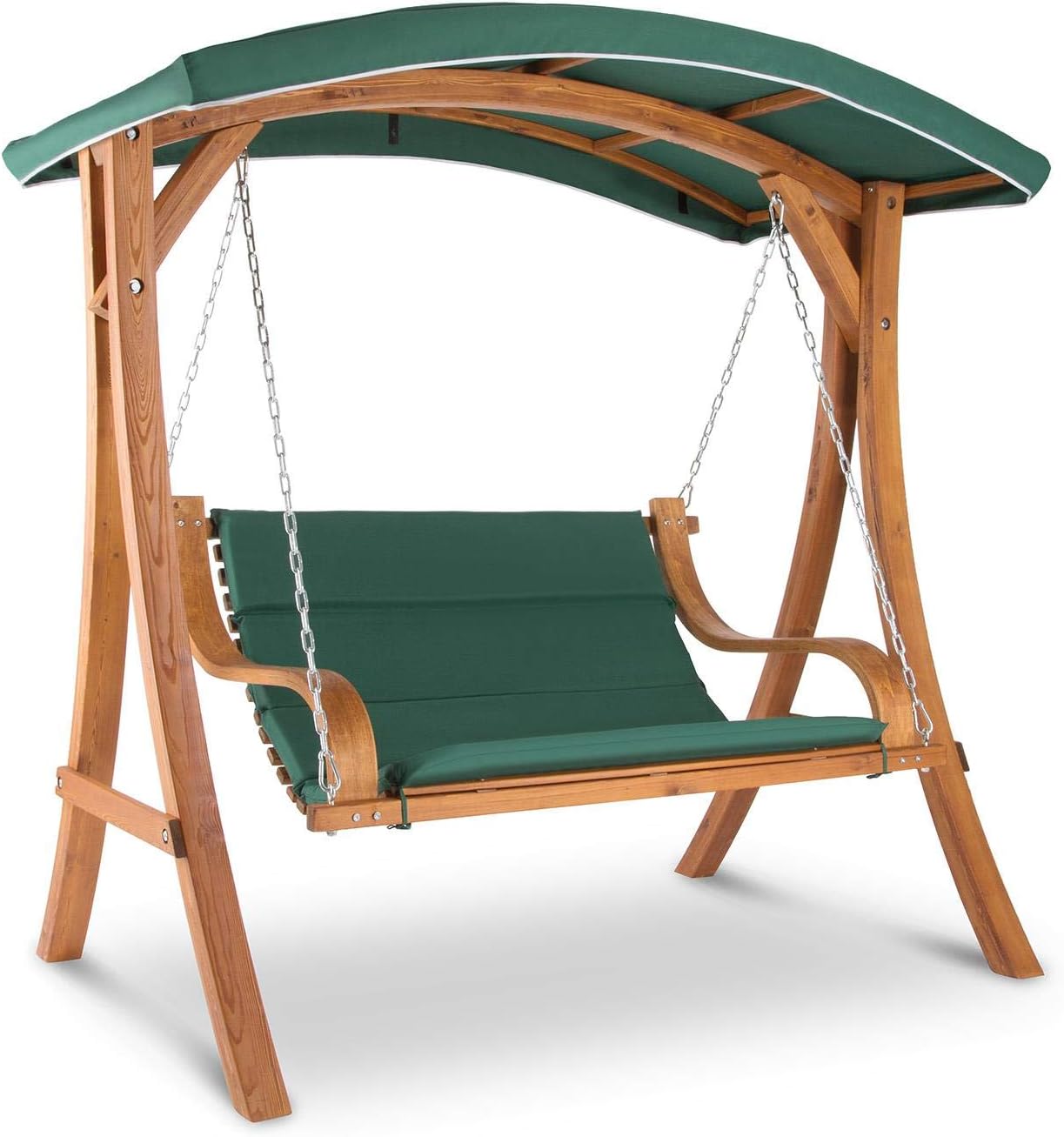 Hortan Dondolo Altalena XL 3 Posti Con Funzione Letto - Tetto Parasole, Acciaio E Tessuto Impermeabile Per Giardino - Foto 3