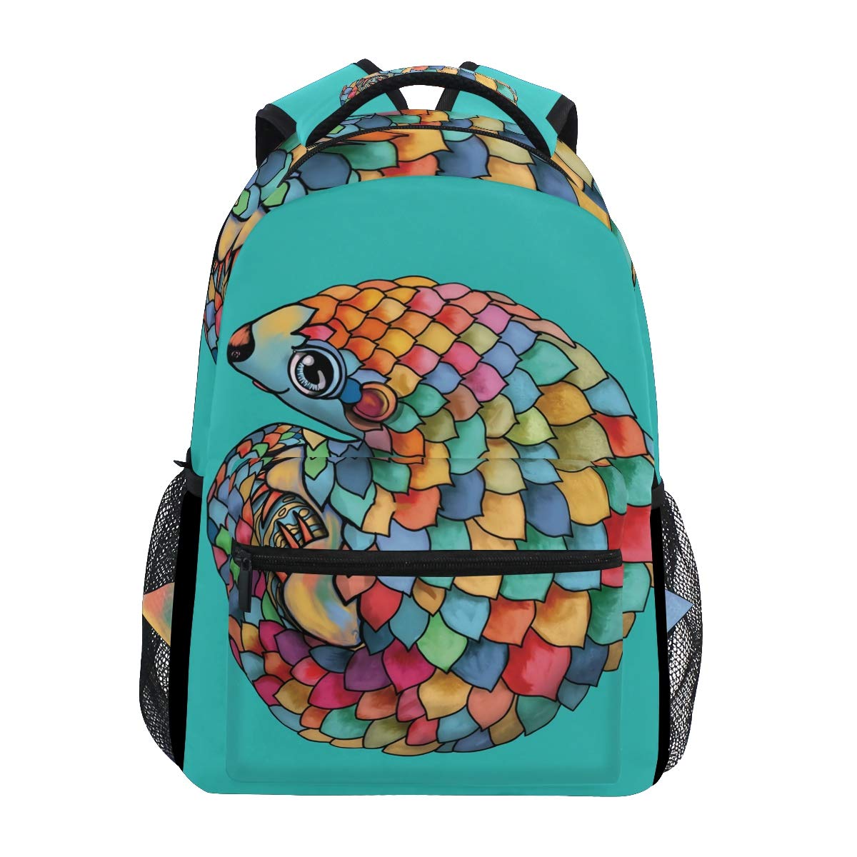 Stylish Rainbow Pangolin Backpack- Lightweight School College Travel Bags, ChunBB 16" x 11.5" x 8"