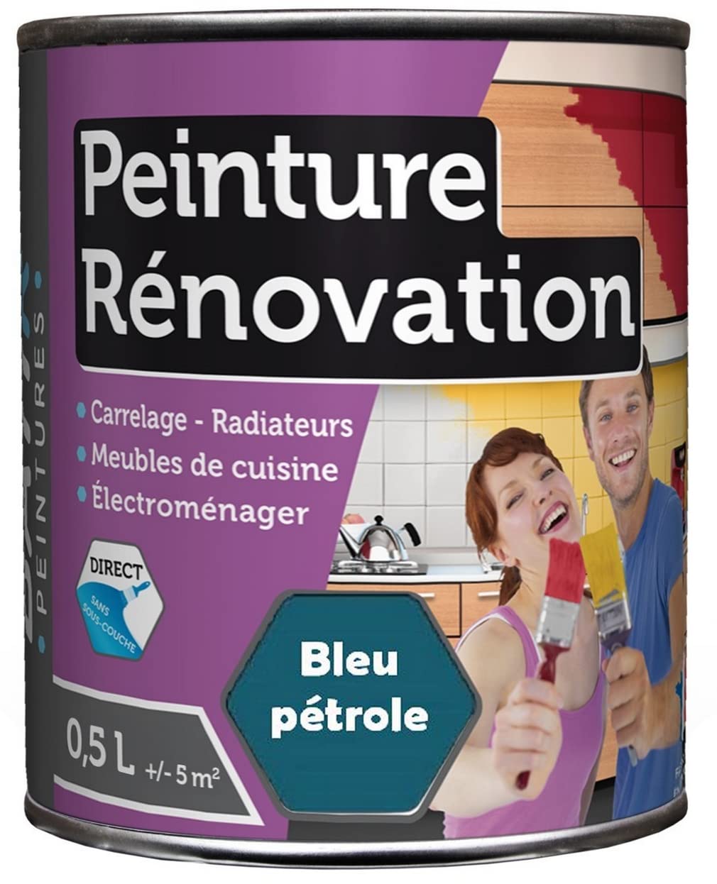 MadeInNature - Vernice per rinnovare superfici difficili, direttamente senza sottostrato piastrelle, mobili da cucina radiatori elettrodomestici, 2 litri per 10 m² in 2 strati, colore: Petrolio blu