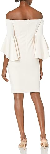 Vista 2 de Calvin Klein Women's Off Shoulder Ruffle Sleeve Sheath Dress