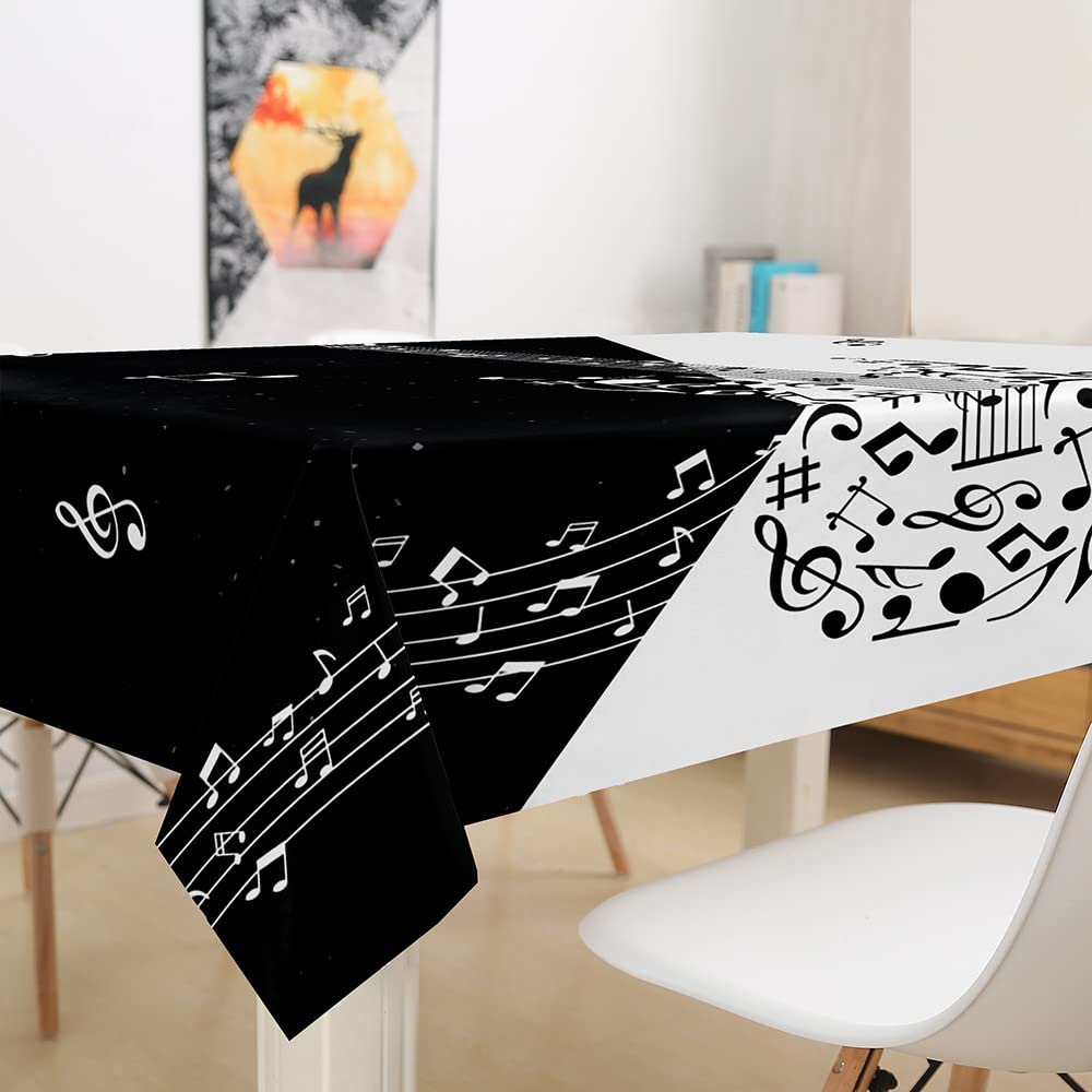 Hearda Nappe De Table Rectangle Anti Tache, Nappe De Cuisine Rectangulaire Violon 3D Nappe Impermeable Extérieur, Pour Jardin Bar Salle à Manger (150x260cm,Saxophone