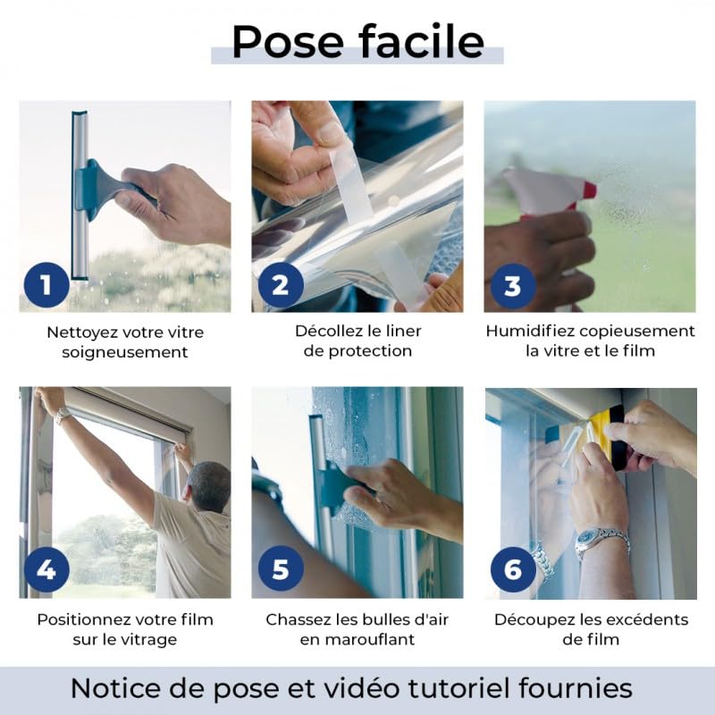 DIMEXACT - Film Anti Chaleur pour velux - Bleu Clair - 152 cm x 1 m - en Rouleau