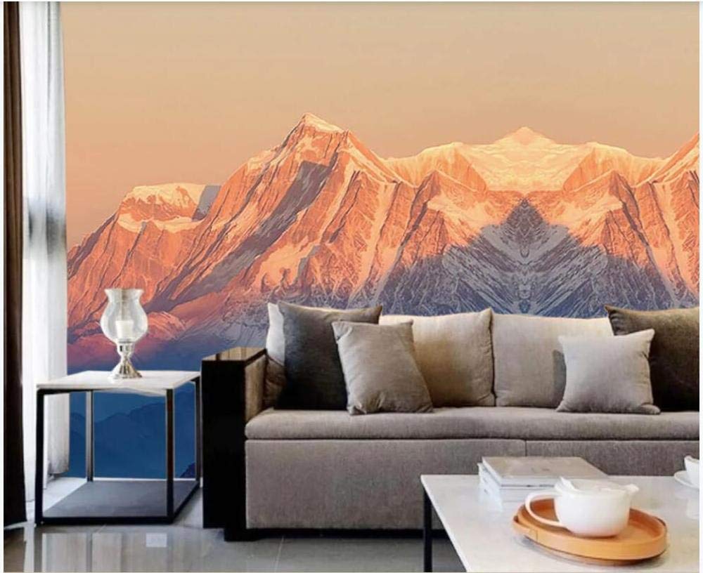 Foto personalizzata murale 3D Wallpaper Sunny Orange Mountain Peak Paesaggio Home Decor Soggiorno Wallpaper per pareti 400 cm (L) × 280 cm (H)