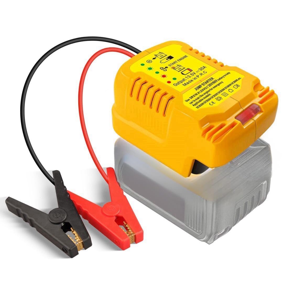 Jumper Cables with Adapter for DeWalt 20V Battery Jump Car Starter,12V Portable Jump Car Starter,with 11AWG Jump kit Cable for Automotive Booster Cable Adapter(Battery not Included)
