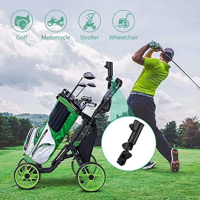 KIKOQEEN Golf Push Cart Umbrella Holder Universal 3 Wheel