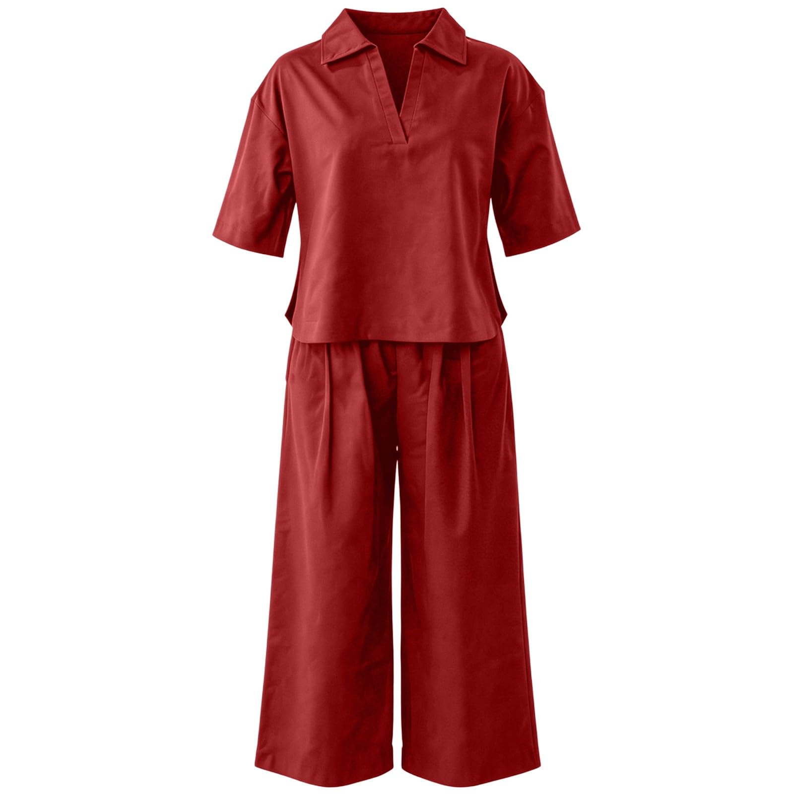 Conjunto Mujer Verano 2 Piezas Moda raje de Primavera Ligero Chndal Blusa Pantalones Ropa Playa Vacaciones Deportivo Casa Trabajoconjunto Dos Piezas mujerElegante y verstil