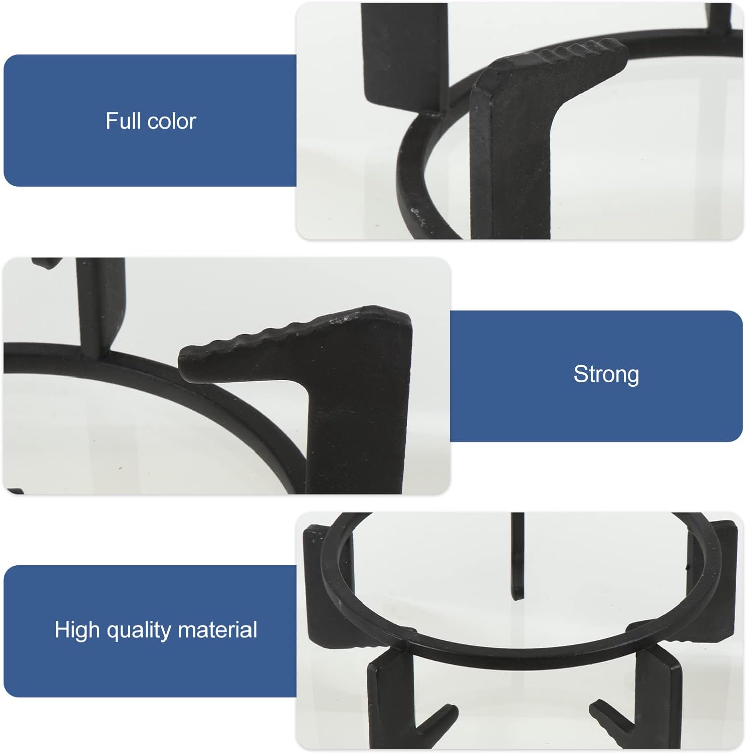 2pcs Cast Iron Wok Ring Cooktop Wok Support Ring Stove Five- Legged Gas Stove Bracket for Cooktop Cooking Pot Kitchen Accessories, Black